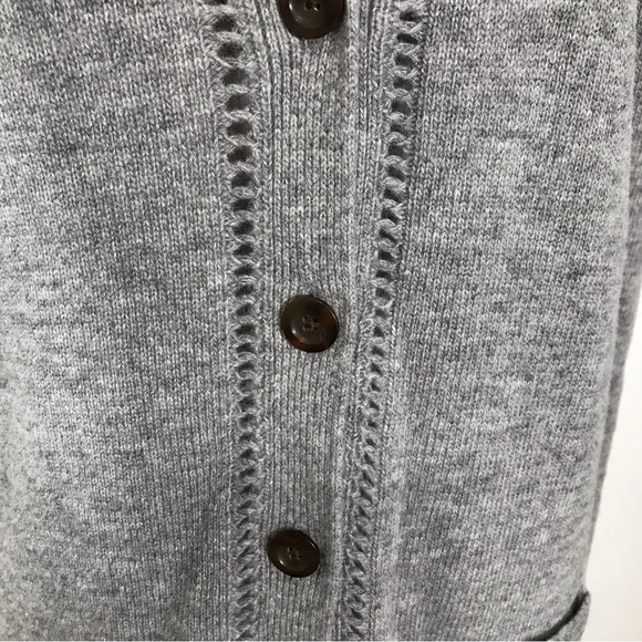 Fossil Vintage Gray Wool Cashmere Blend Sweater Long Knit Cardigan Size Small - Picture 5 of 11
